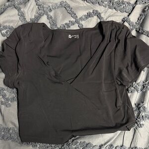 Aerie Black V-Neck Blouse